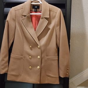 Tan blazer with gold buttons sz 10